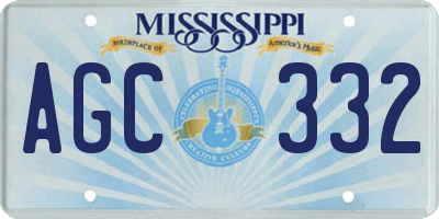 MS license plate AGC332