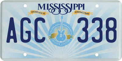 MS license plate AGC338