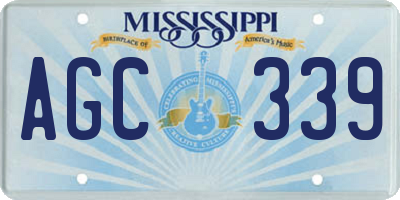 MS license plate AGC339