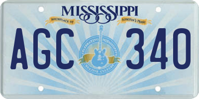 MS license plate AGC340
