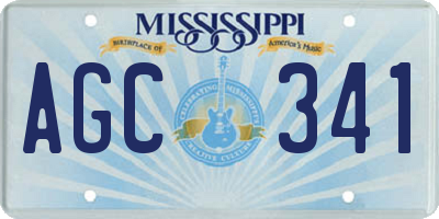 MS license plate AGC341