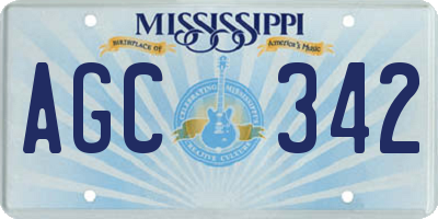 MS license plate AGC342