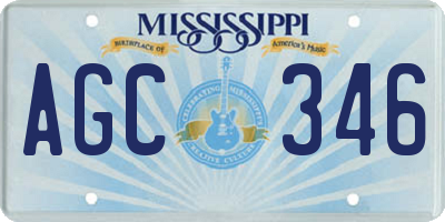 MS license plate AGC346