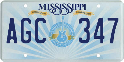 MS license plate AGC347