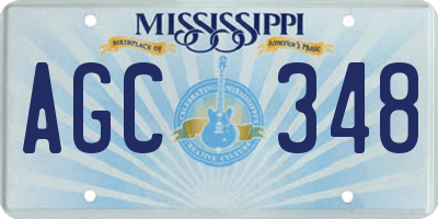 MS license plate AGC348