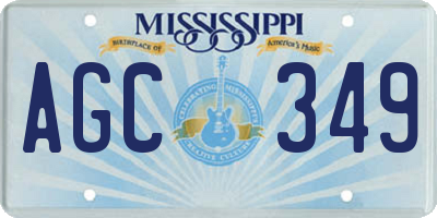 MS license plate AGC349