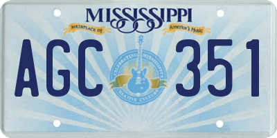 MS license plate AGC351