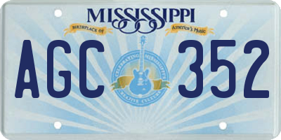 MS license plate AGC352
