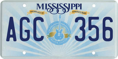 MS license plate AGC356