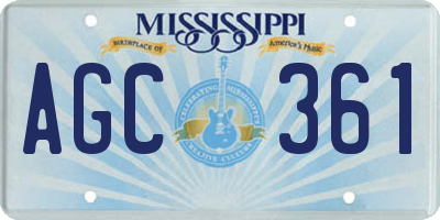 MS license plate AGC361