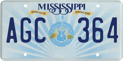 MS license plate AGC364