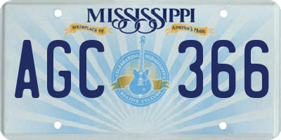 MS license plate AGC366