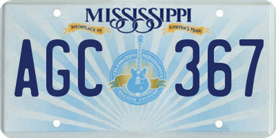 MS license plate AGC367