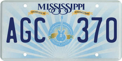 MS license plate AGC370