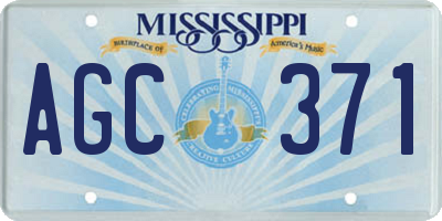MS license plate AGC371