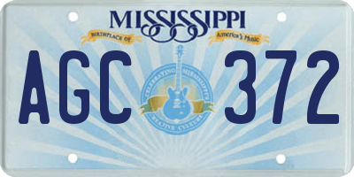 MS license plate AGC372