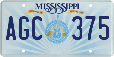 MS license plate AGC375