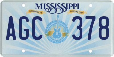 MS license plate AGC378