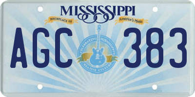 MS license plate AGC383