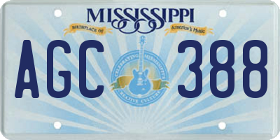 MS license plate AGC388