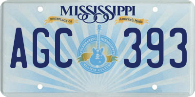 MS license plate AGC393