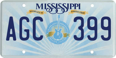 MS license plate AGC399