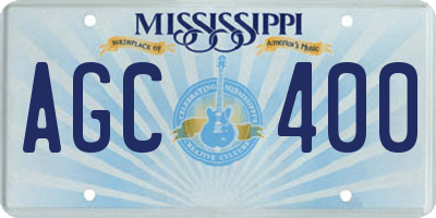 MS license plate AGC400