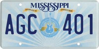 MS license plate AGC401