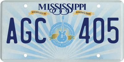 MS license plate AGC405