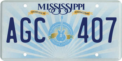 MS license plate AGC407