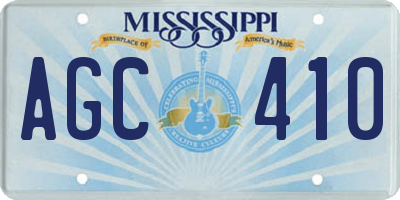 MS license plate AGC410