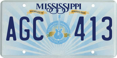 MS license plate AGC413