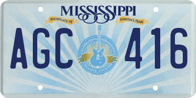 MS license plate AGC416