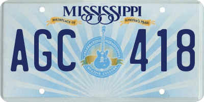 MS license plate AGC418