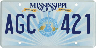 MS license plate AGC421