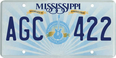 MS license plate AGC422
