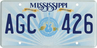 MS license plate AGC426
