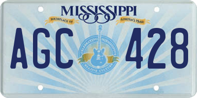 MS license plate AGC428