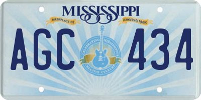 MS license plate AGC434