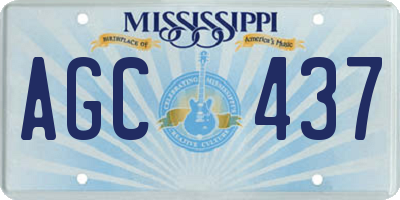 MS license plate AGC437