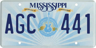 MS license plate AGC441