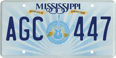 MS license plate AGC447