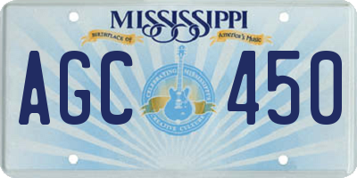 MS license plate AGC450