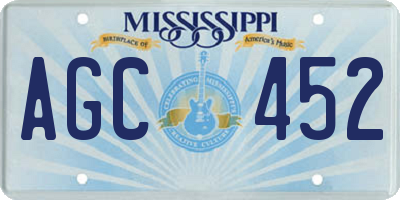 MS license plate AGC452
