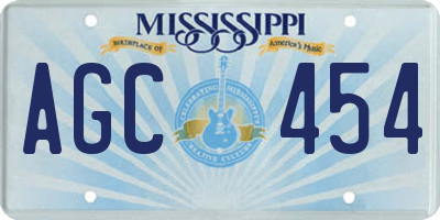 MS license plate AGC454