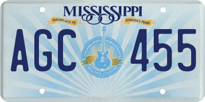 MS license plate AGC455