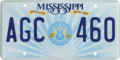 MS license plate AGC460