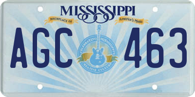 MS license plate AGC463