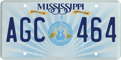 MS license plate AGC464