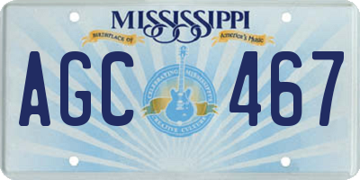 MS license plate AGC467